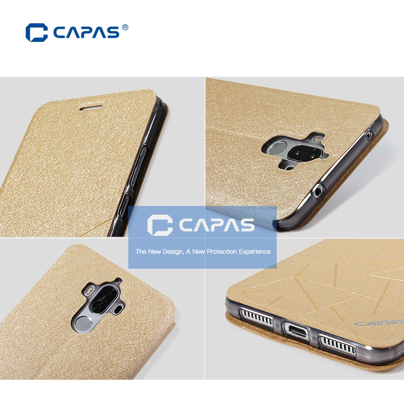 Чехол CAPAS для Huawei Mate 9 ультра тонкий роскошный флип чехол из искусственной кожи с