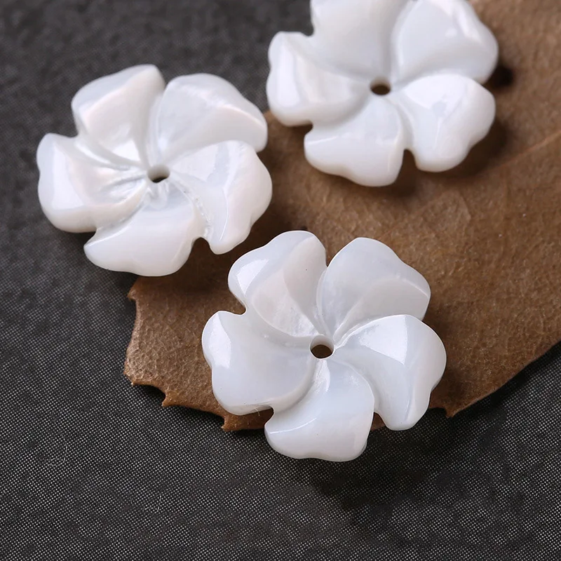 2 шт./лот бусины в виде ракушек с пятью лепестками синие белые розовые зеленые 3D