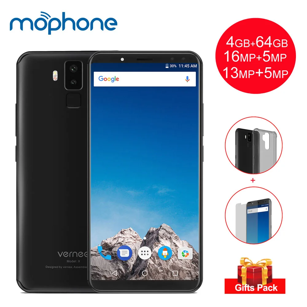 Vernee X 4G мобильный телефон с функцией Face ID Helio P23 Octa Core 6 0 'ཎ:9 Дисплей 6200 мА/ч 4 Гб +