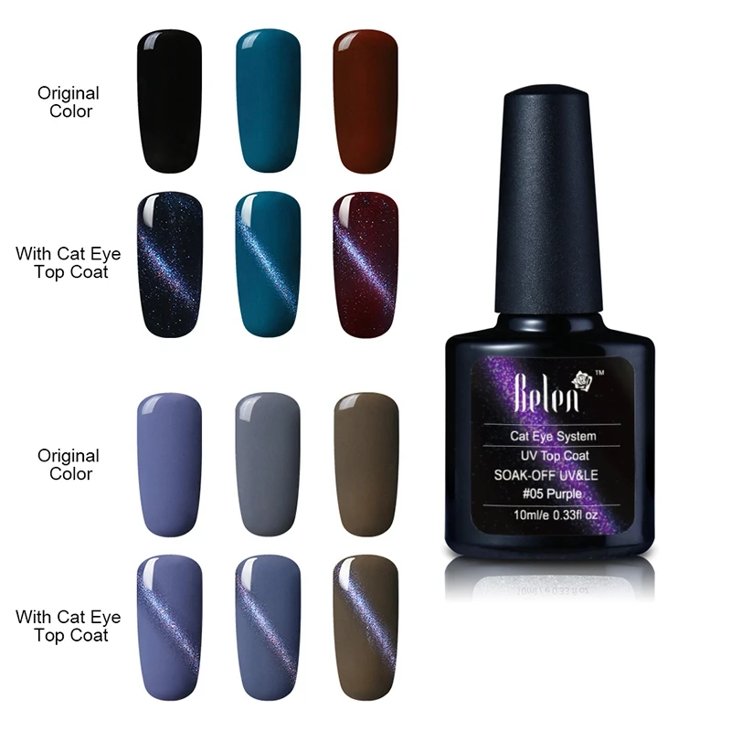 Belen 1 шт. Magic 3D Хамелеон Cat Eye Top Coat УФ и ПРИВЕЛО Помочь off Лак Для Ногтей Гель