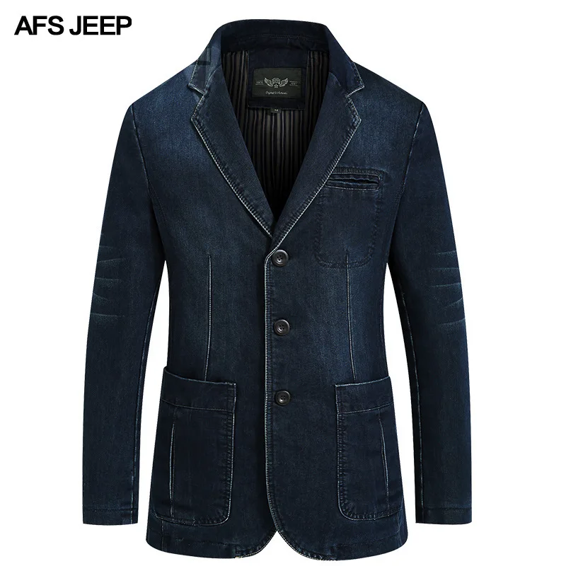 AFS JEEP, брендовая джинсовая куртка, Мужская, хлопок, повседневная, приталенная, Осень-зима, мужские джинсовые куртки, hombre, плюс размер, 4XL, jaqueta masculina