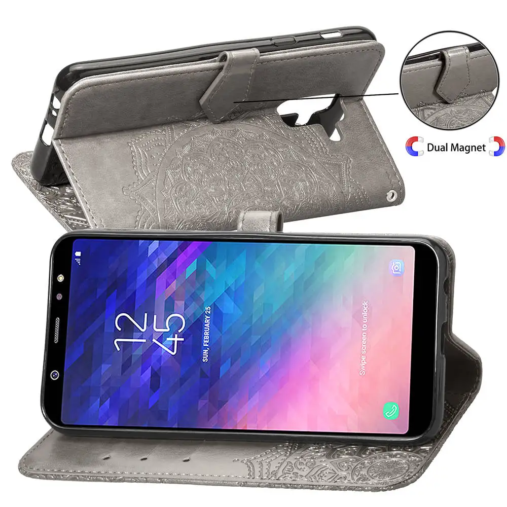 3D цветочный бумажник чехол для samsung Galaxy Note 8, 9, 10, S10E S6 S7 край S8 S9 S10 плюс A7 A9 A6 A8 A5 A3 A40 A50 крышка