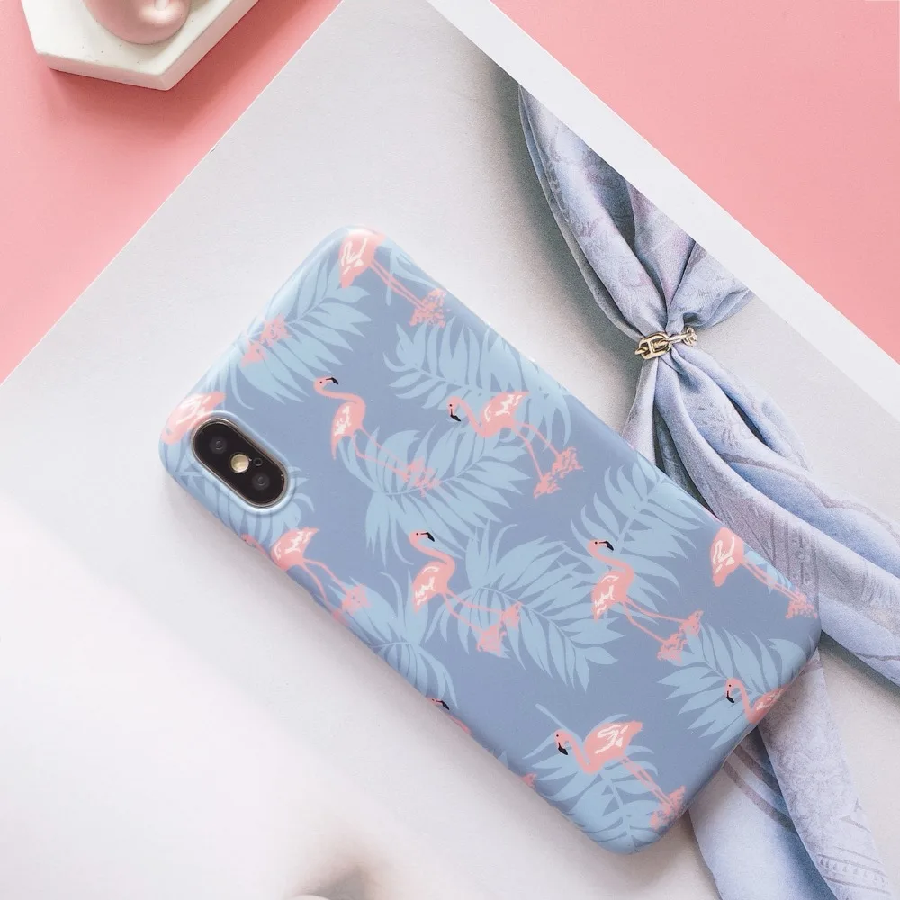 Ourpho Summer fashion mobile phone case for iPhone X XR XS MAX blue cute small animal Case 6 6s 7 8plus Fundas | Мобильные телефоны
