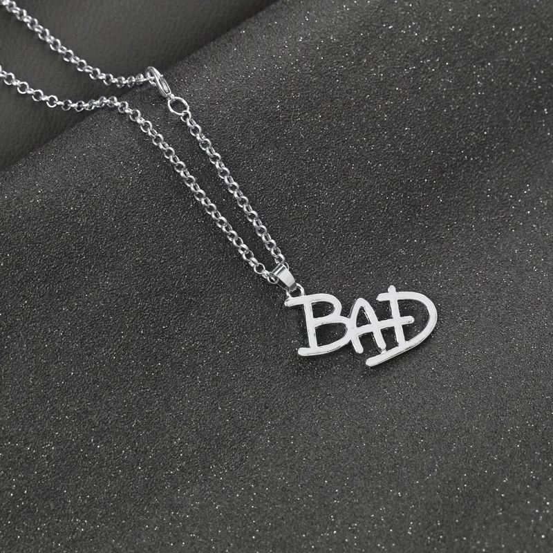 Новый дизайн ожерелье Майкла Джексона модные подвески с логотипом MJ BAD