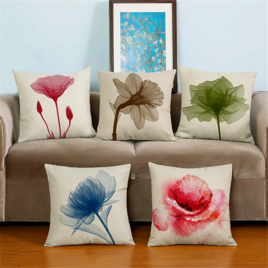 Скандинавский стиль Декор Акварельная вышитая наволочка для дивана Decorativos