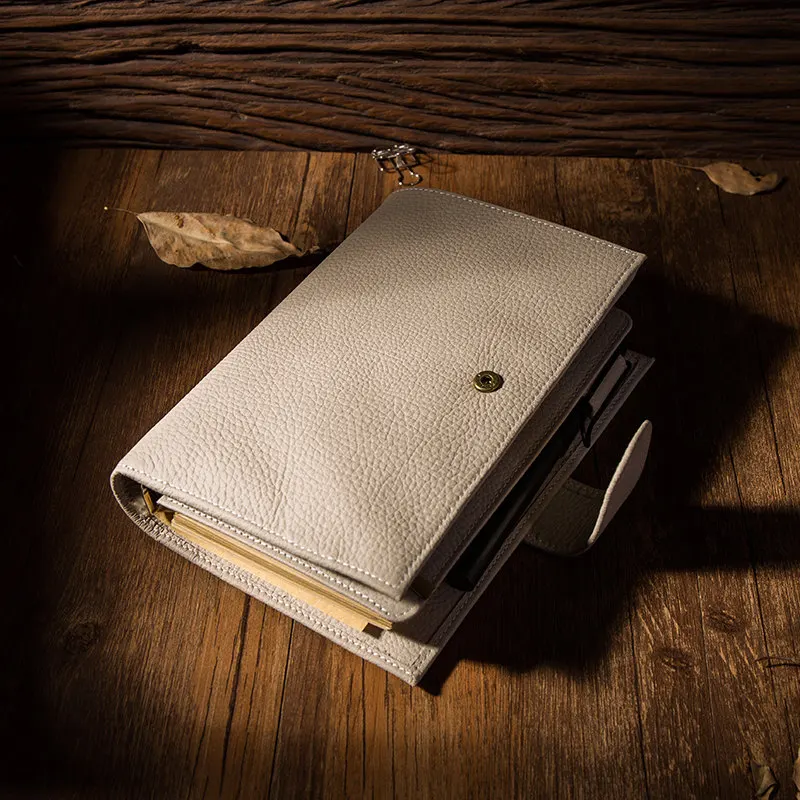 IPBEN, новинка, A6, A7, личный карман, натуральная коровья кожа, планировщик, классический спиральный блокнот, бизнес-руководство, папка для хранения, дневник - Цвет: Ivory