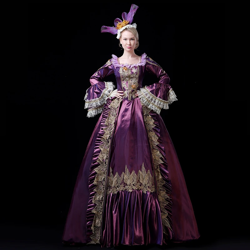 Платье в стиле рококо 18 го века фиолетовое французское платье маскарада