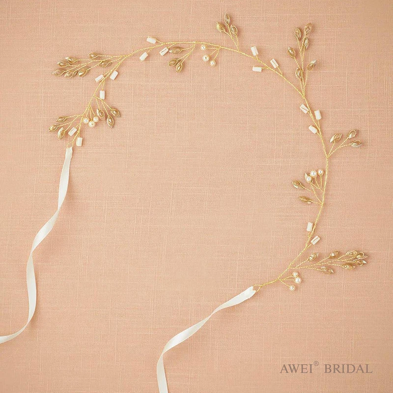 AWEI Свадебные Ободки для Невесты Свадебный Головной Убор с Бисером Аксессуары Для