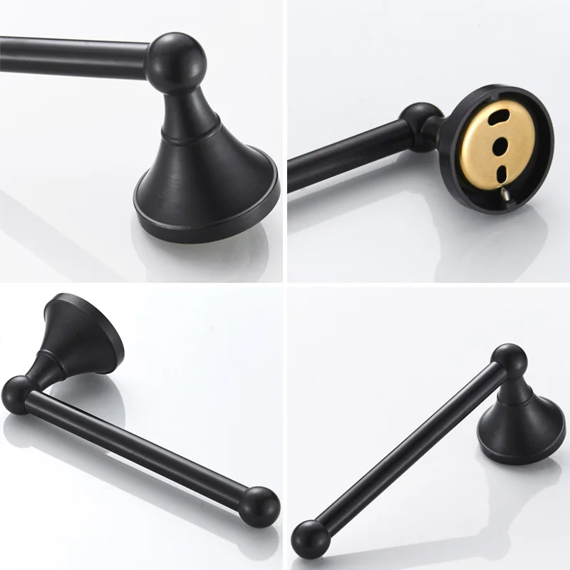 black bathroom accessories sets wall mounted hair dryer rack antique wc paper towel holder toilet brush holder bathroom hardware free global shipping