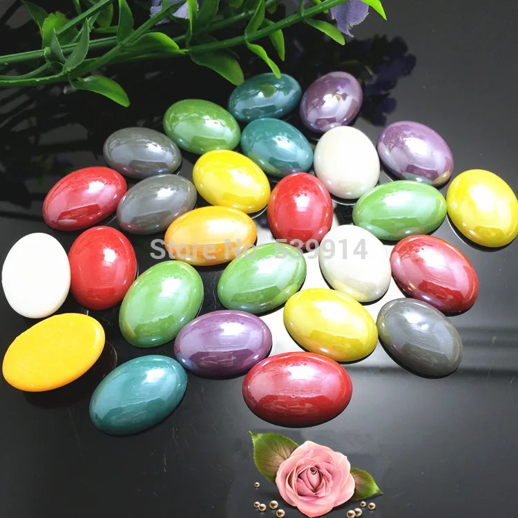 

13x18mm Half Pearl Ceramic Bead Flat Back Scrapbooking Craft For DIY Jewelry Findings