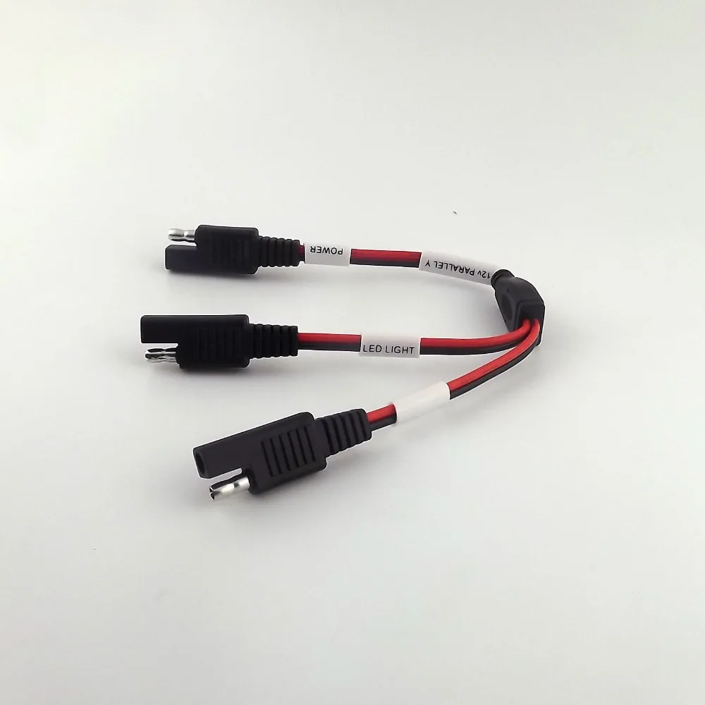 

10pcs SAE Y-Splitter 1 to 2 SAE Male to Female DC Power Automotive Coaxial Coax Cable 25cm