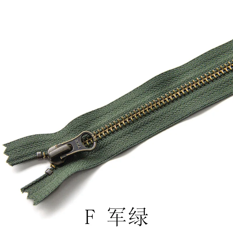 F 1 шт. YKK 5# металлическая молния бронзового цвета закрытый автоматический замок DIY сумка кошелек сапоги молнии аксессуары для одежды - Цвет: F