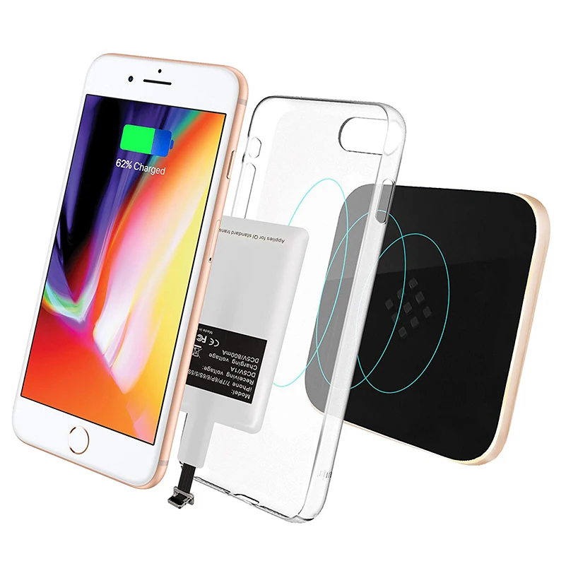 Ультратонкий Стандартный беспроводной приемник Qi для зарядки адаптер iPhone 5 5S 5C SE 6