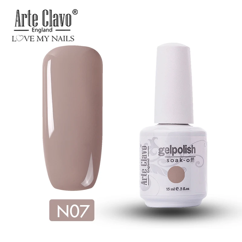 N07 Arte Clavo, 244 цветов, Гель-лак для ногтей, блестящий Светодиодный УФ-Гель-лак, лак для дизайна ногтей, впитывающий Гель-лак, телесный, 15 мл, Гель-лак для ногтей - Цвет: N07