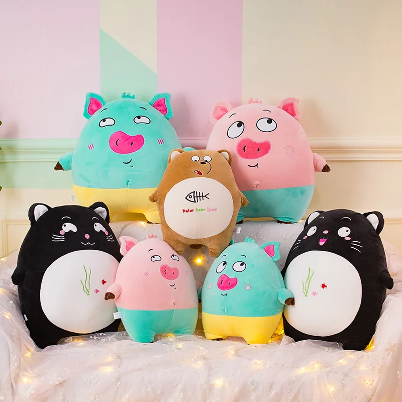 Новинка Kawaii плюшевая кошка Медведь свинка 50 см Большой размер