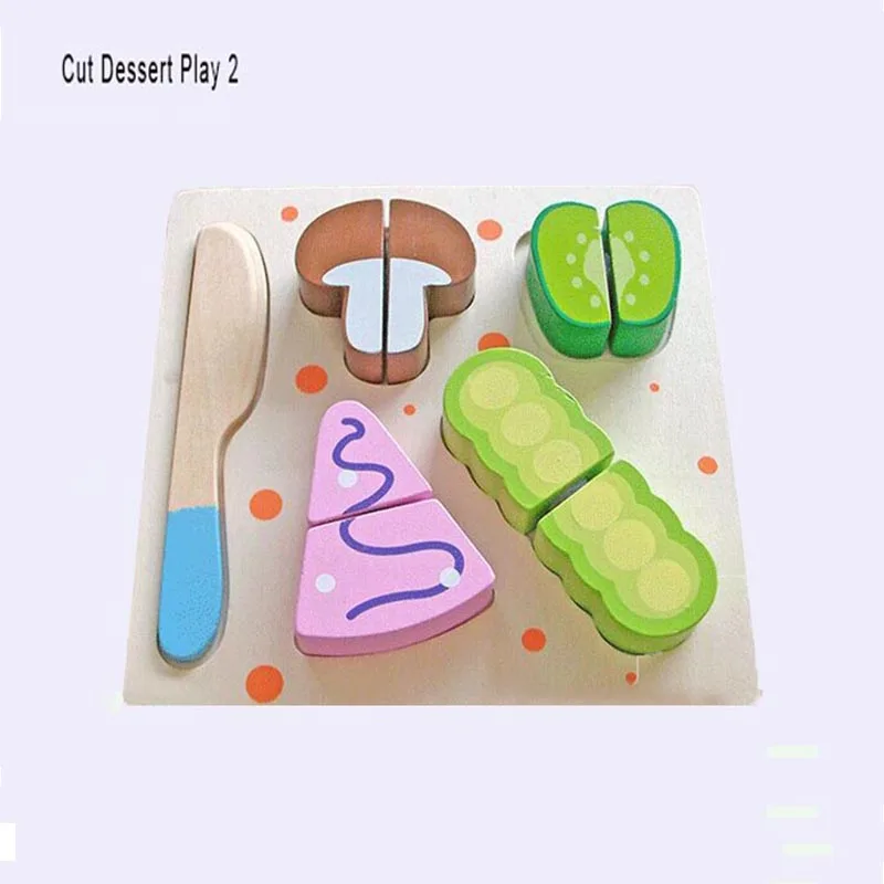 

DIY Wooden Cut Fruit Puzzle Cutting Vegetables Dessert Play Kitchen Toys for Children Kid Pretend Play Cooking Early Educational