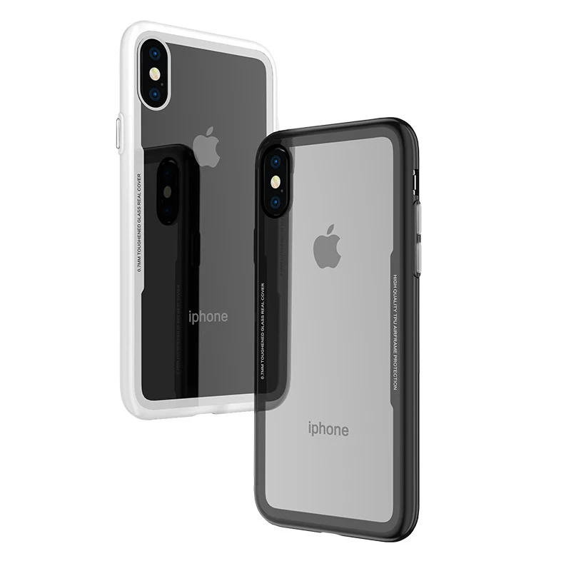 Зеркальный чехол для телефона iPhone XR XS MAX X 8 Plus 7 TPU + закаленное стекло прозрачные