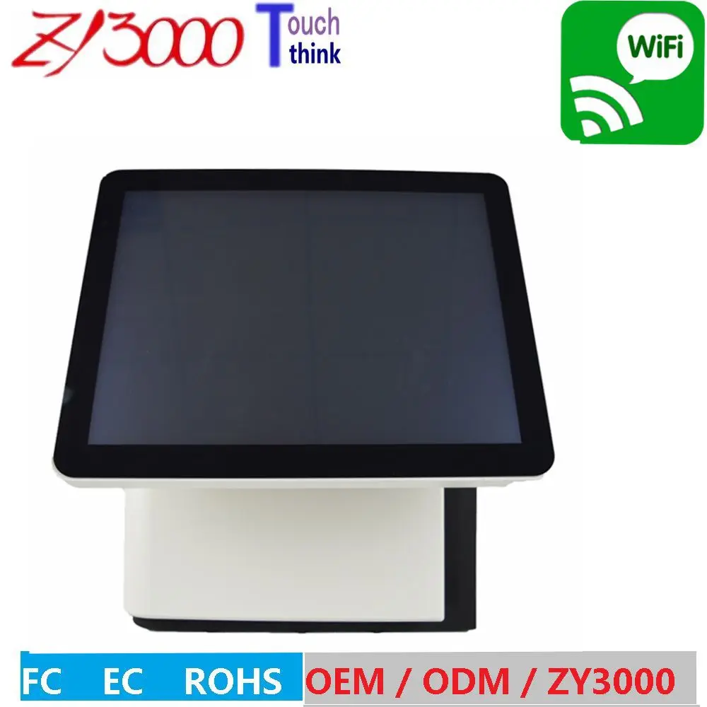 I3 4010 8g 128g SSD WIFI 15 дюймов емкостный сенсорный экран все в одном POS терминал с