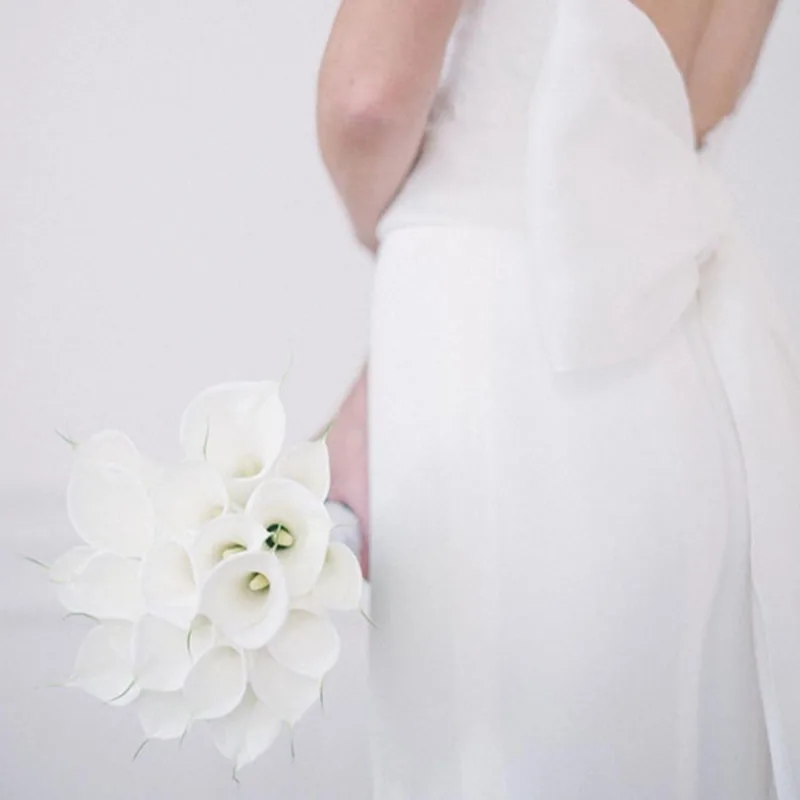 2 шт. искусственные цветы свадебные украшения букет невесты лилия с листьями