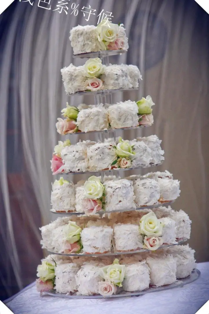 Лидер продаж! 7 ярусов акриловые одноразовые для капкейков стенд бесплатно