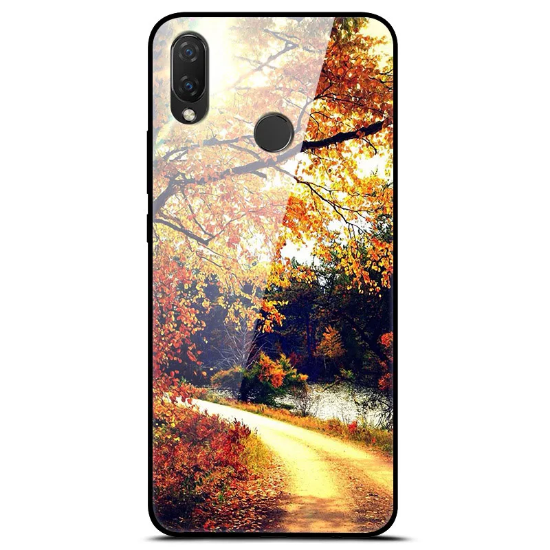 Для huawei Nova 3 чехол 6,3 ''стекло закаленное Роскошная твердая задняя крышка для huawei Nova 3 чехол для телефона NOVA3 Coque Мягкий Бампер Funda - Цвет: 51