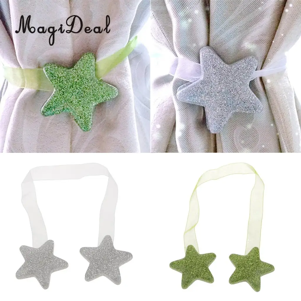 MagiDeal Магнитный занавес со звездой с галстуком бабочкой для задней панели Tieback