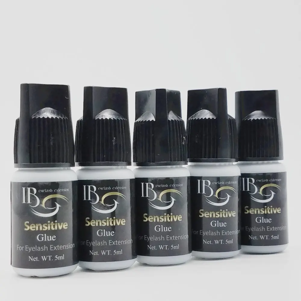 

Free Shipping IB professional Sensitive Glue for Eyelash Extensions fast dry Adhesive strength up to 30 days 5ml 10 pieces/lot