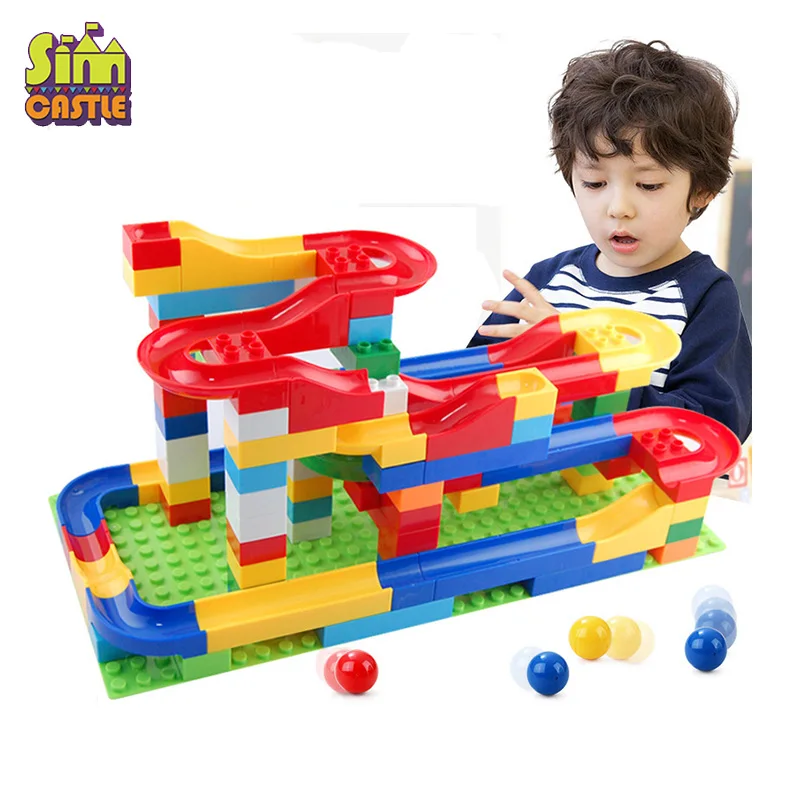 Marble Racing Run совместимые блоки DIY трековые строительные большой размер лабиринт мяч