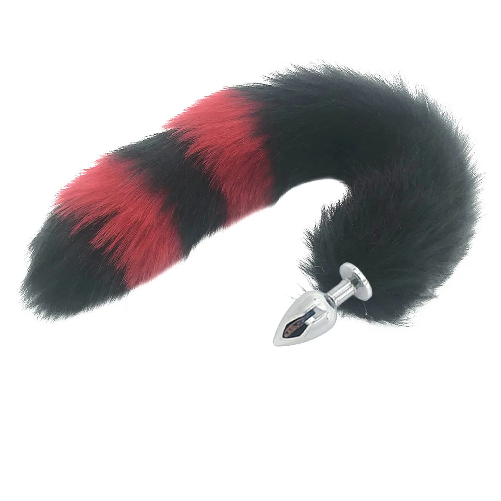 Black Wolf Fake hair Lovely Fox Tail Butt Metal Plug Long Anal Sex Toy Animal RolePlay Cosplay Products Shop | Красота и здоровье