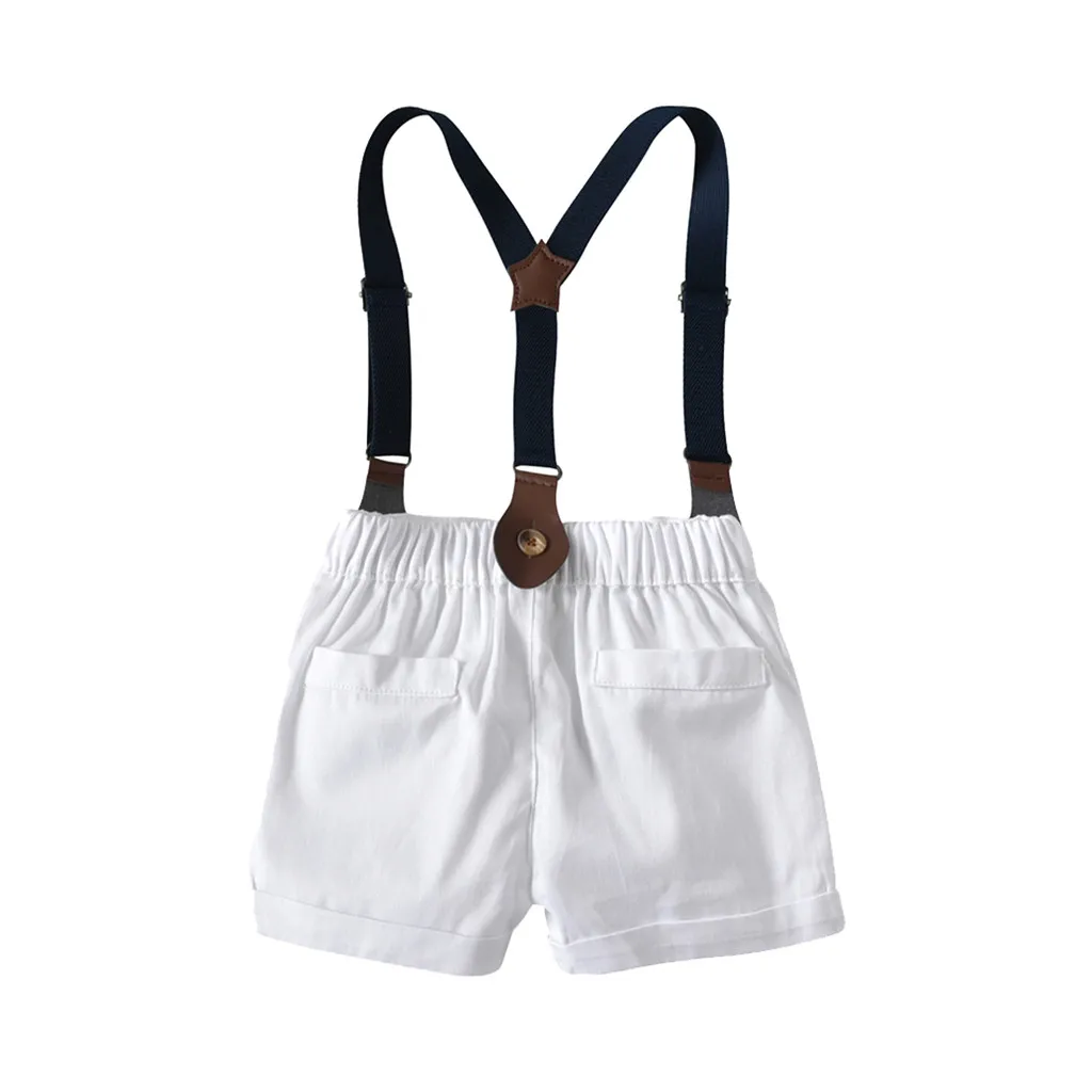 SAGACE Baby Boy Gentleman Outfit 3pcs Sets Bow Tie T-Shirt Tops+Shorts Overalls Outfits Clothes |