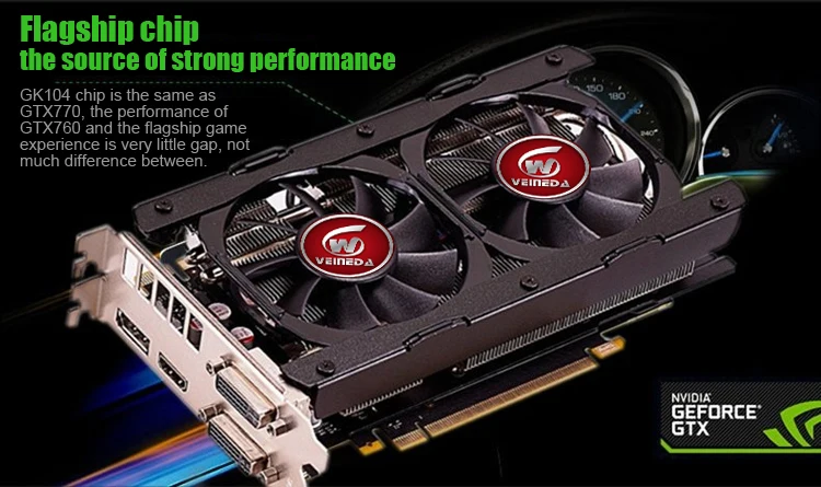 Видеокарты Nvidia GTX760 2GB GDDR5 256Bit 6004MHz DVI HDMI прочнее GTX950, GTX750Ti