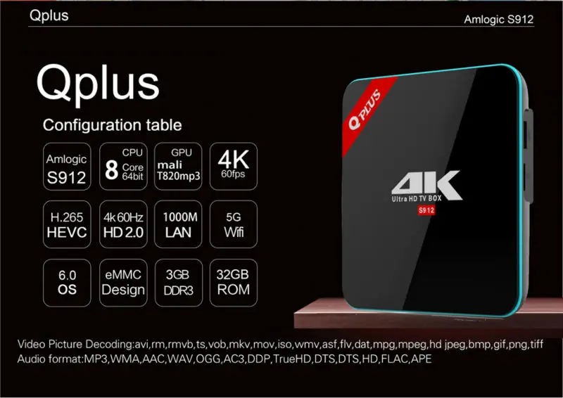 1 шт. Q Plus Amlogic 912 Android Tv Box 7,1 2G/16G 3g/32G 1000M LAN Wifi Blueth 4,0 KD 16,1 smart медиаплеер PK Q BOX X96