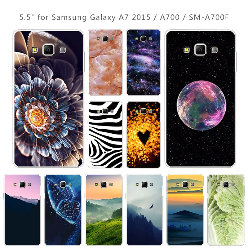 Силиконовые чехлы для телефонов Samsung Galaxy A7 2015 5 дюймов A700F A700H SM-A700F A7009 Scenic Eagle Coque A700