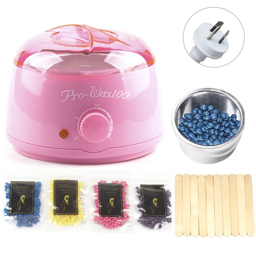 W104 Pink AU Plug Нагреватель воска Calentador Parafina машина для удаления волос Chauffe Cire Professional ручной эпилятор для воска парафин эпиляция воском Cire - Цвет: W104 Pink AU Plug
