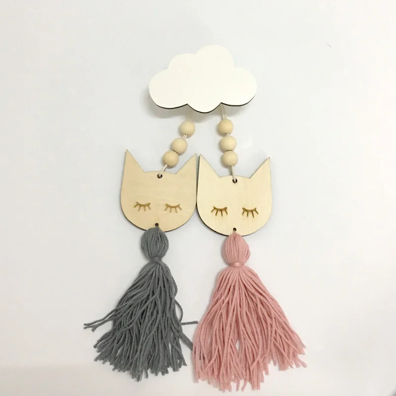 Мультяшный Кролик для детской комнаты настенное украшение деревянные звезды