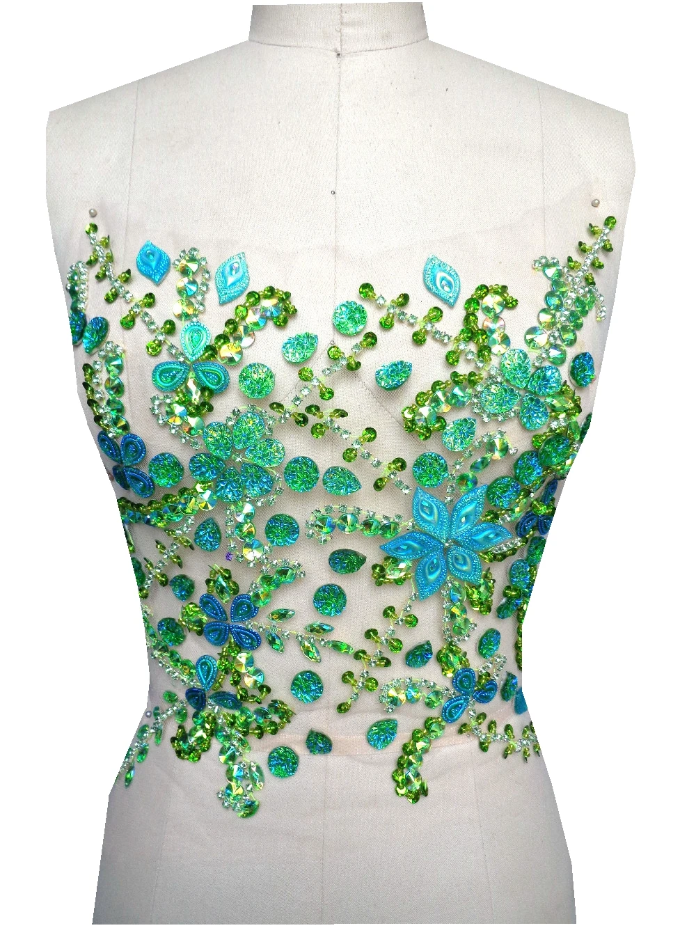 A86 аппликация Стразы ручной работы зеленые нашивки с кристаллами Отделка камнями