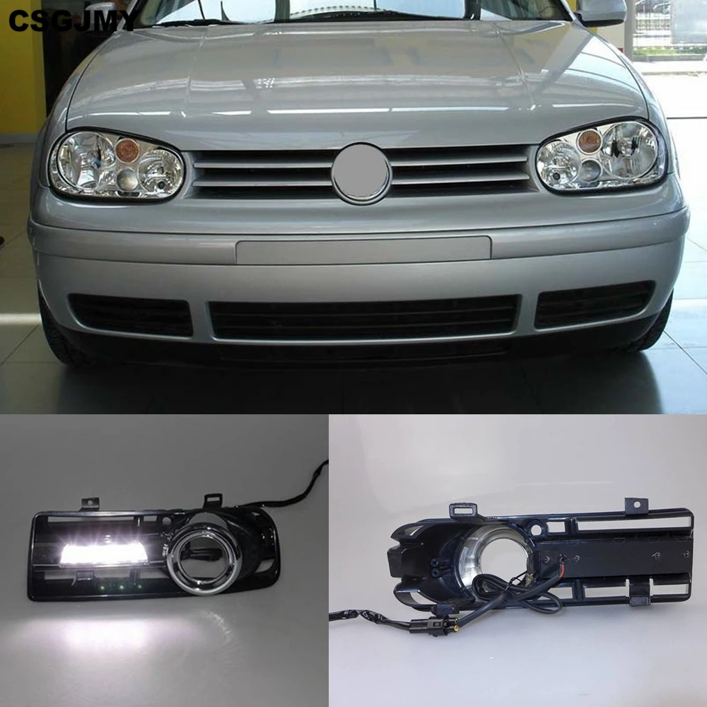 CSGJMY 1 пара светодиодный DRL Дневной светильник для Volkswagen VW Golf 4 MK4 1998 1999 2000 2001 2002 2003 2004