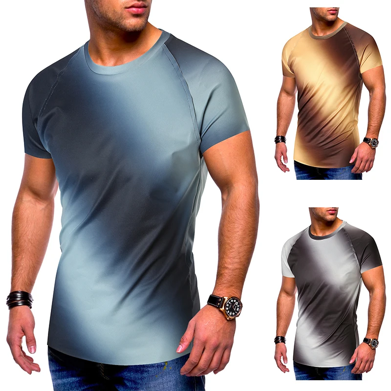 Мужская футболка 2019 летняя модная с коротким рукавом мужская тонкие мужские Топы