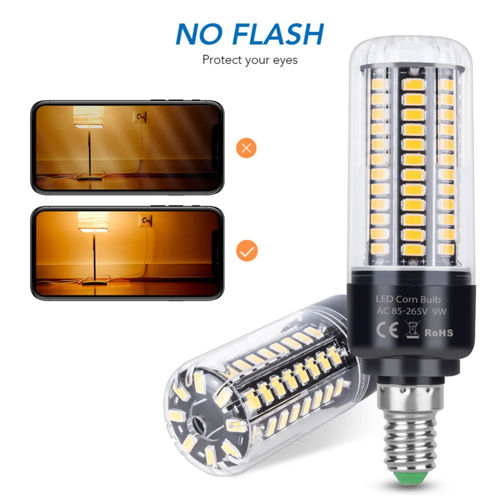 E27 Led Corn Bulb E14 220V Lamp SMD 5736 Light 5W 7W 9W 12W 15W 20W Bombillas 85-265V No Flicker Lights For Living Room | Лампы и