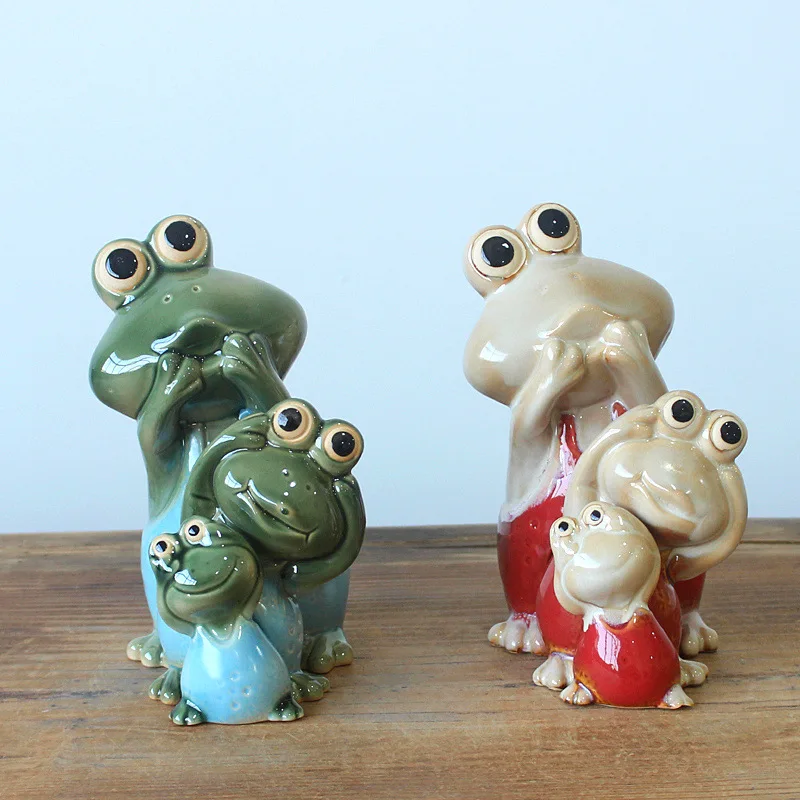 Керамические изделия лягушки глазурованная плитка украшения домашние