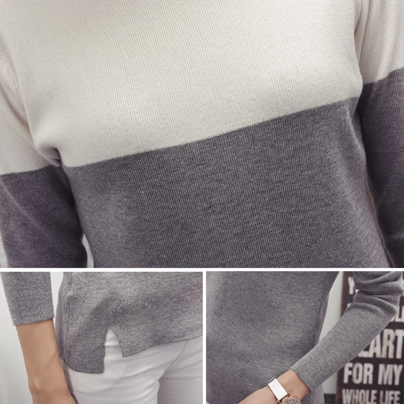 

2020 Sweater Women Fashionable High Elastic Knitted Split Autumn Winter Sweaters Pullovers Female Tricot Jumper Femme SW542