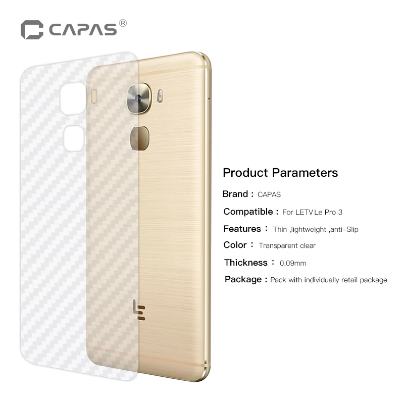 5 шт. для LEECO Le Pro 3 X720 защита экрана оригинальные capas 3D углеродное волокно задняя