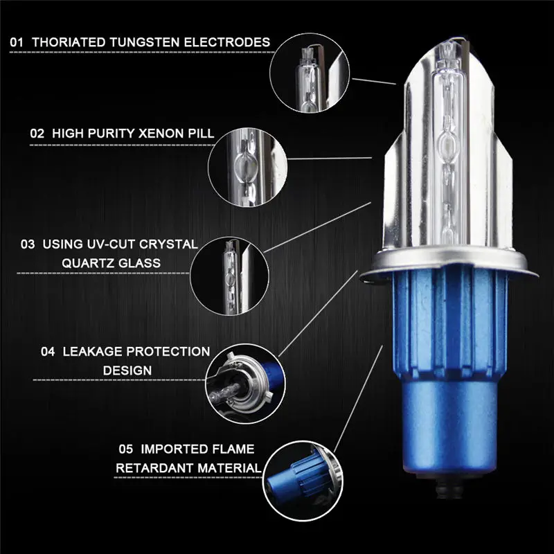 HID Xenon H4 Автомобильные фары 6000K 12V 55W лампочки для авто комплект лампы ксеноновые