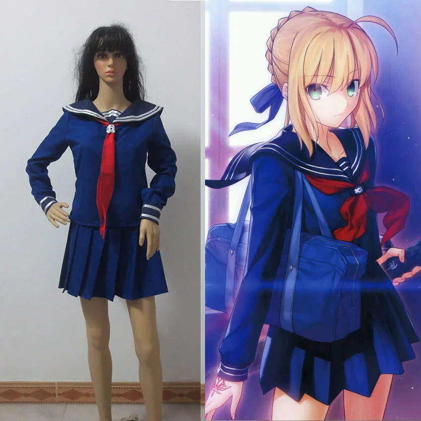 New Fate Zero SAber cosplay costume Student Sailor Suit any size
