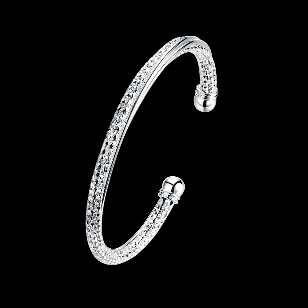 Lsb269 Модные Серебряный витой 2 Стиль полосы-Тип открытым Браслеты Для женщин