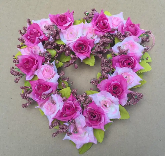 3 шт. романтический в форме сердца розы паровой венок цветет ленты для свадьбы