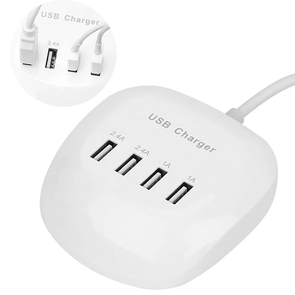 1 шт. штепсельная вилка стандарта США/ЕС 4 порта 2 А usb хаб настенное зарядное