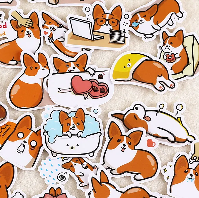 40 шт Самоклеющиеся милые корги собаки Скрапбукинг наклейки Фрукты DIY стикер для