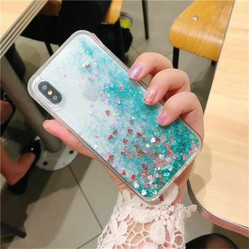 Любовь Сердце жидкий песок мягкий чехол для samsung Galaxy A50 A10 A20 A30 A70 A6 A8 A9 A7 A9S A750 Galaxy Note 10