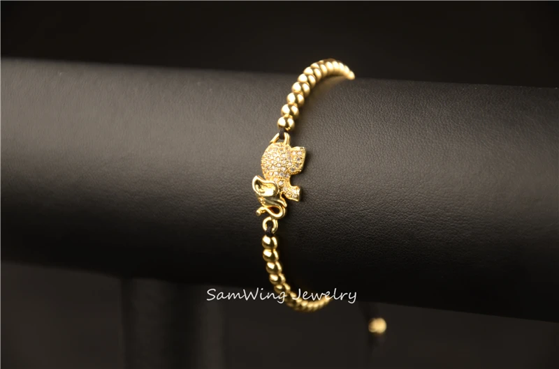 10 шт. крошечный милый слон Шарм braclet Модные аксессуары ювелирные изделия CZ Камень
